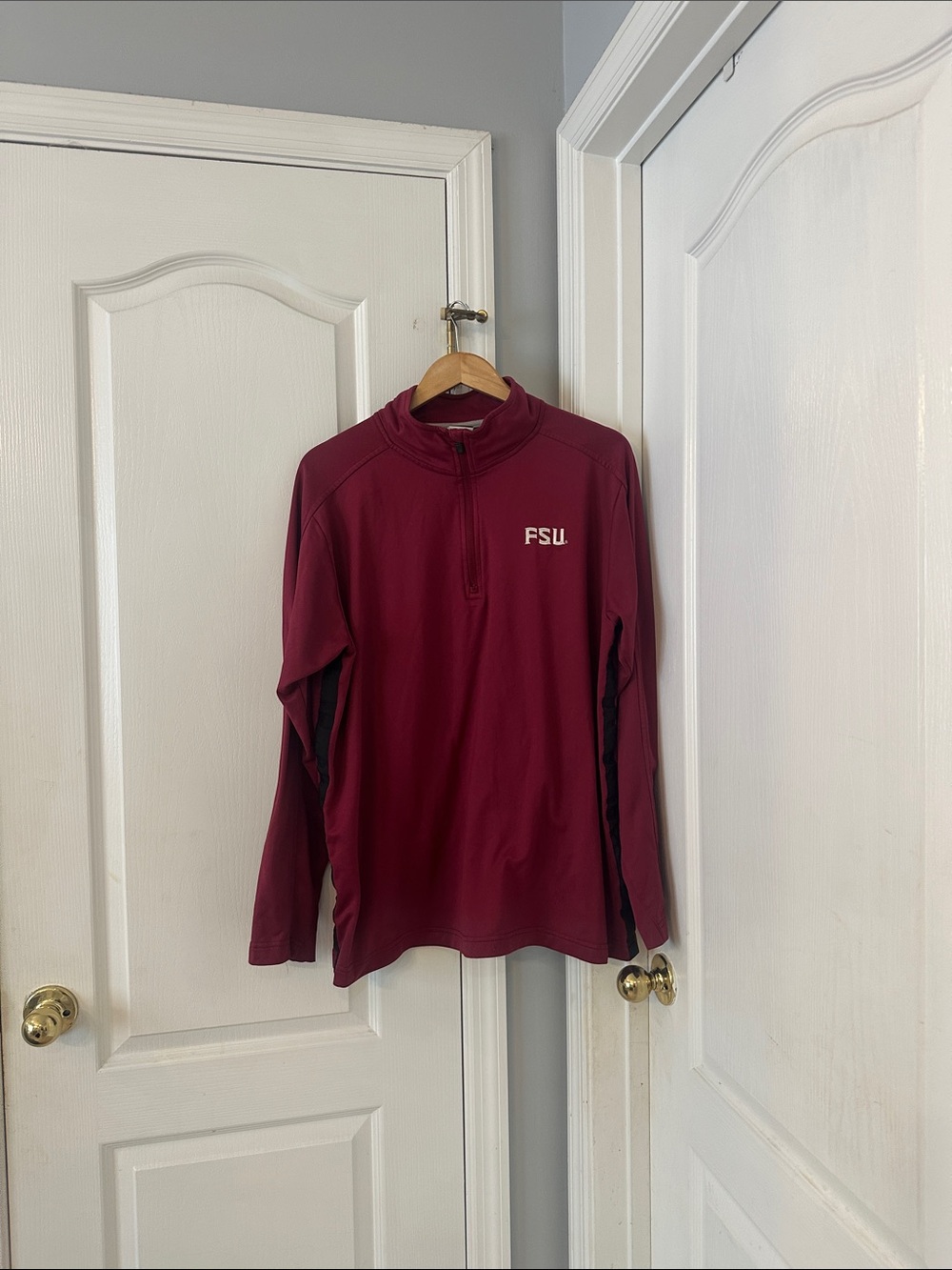 FSU Nike Dri Fit Florida Seminoles Garnet and White Quarter-Zip Pullover